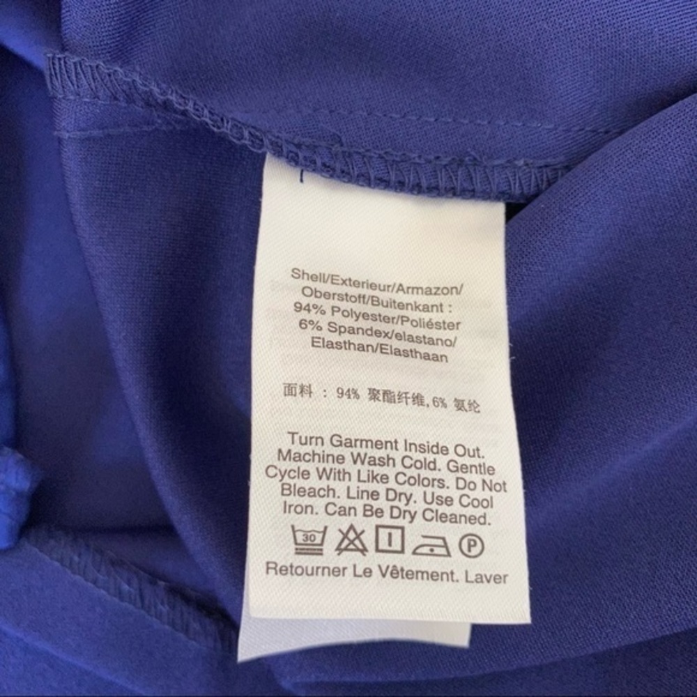 DKNY Button Sleeve Flounce Fit & Flare Dress in Blue Size 4 - Picture 13 of 14